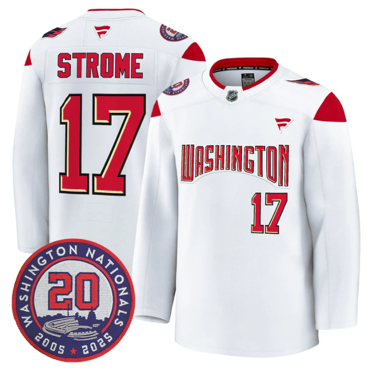 Dylan Strome Jersey #17 Washington Capitals 20th Anniversary Seasons Stitched
