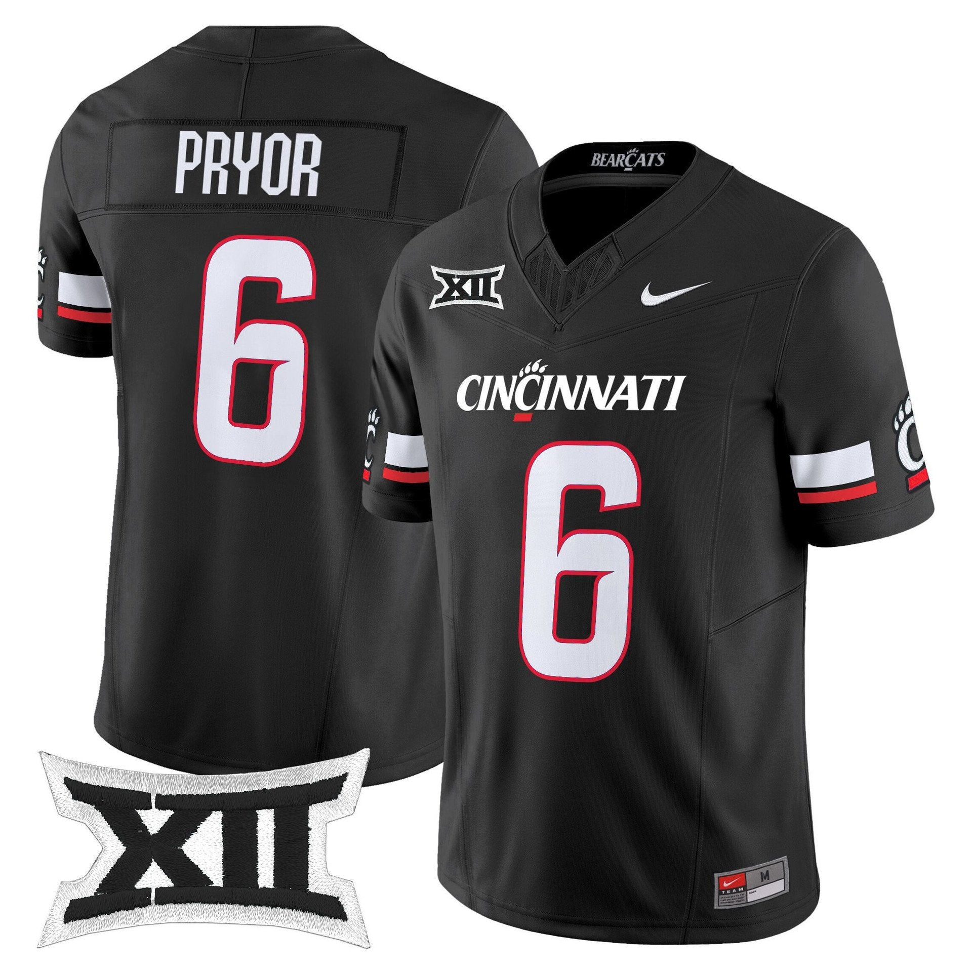 Evan Pryor Jersey #6 Cincinnati Bearcats 2025 Vapor Limited Stitched Black