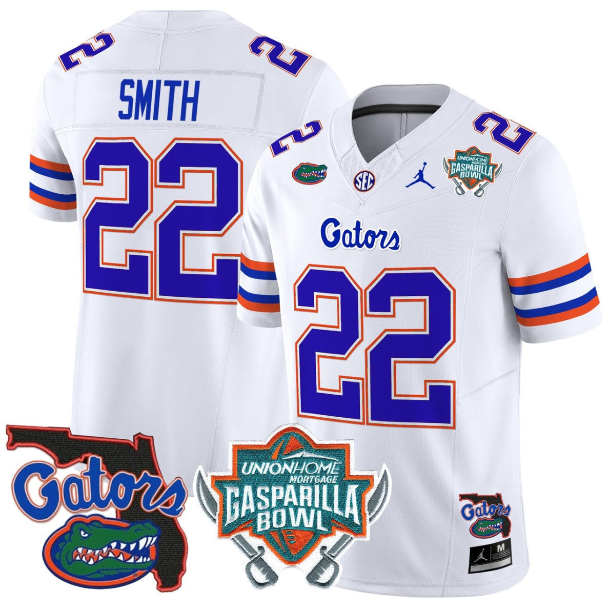 Emmitt Smith Jersey #22 Florida Gators 2025 Gasparilla Bowl Patch White