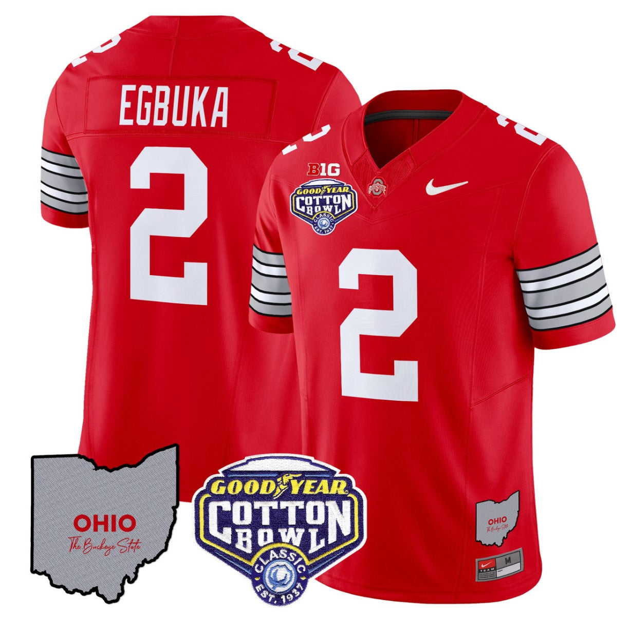 Jeremiah Smith Jersey #4 Ohio State Buckeyes Cotton Bowl Patch Stitched Black