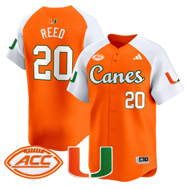 Ed Reed Jersey #20 Miami Hurricanes 2024 Baseball V2 Stitched Orange Alternate