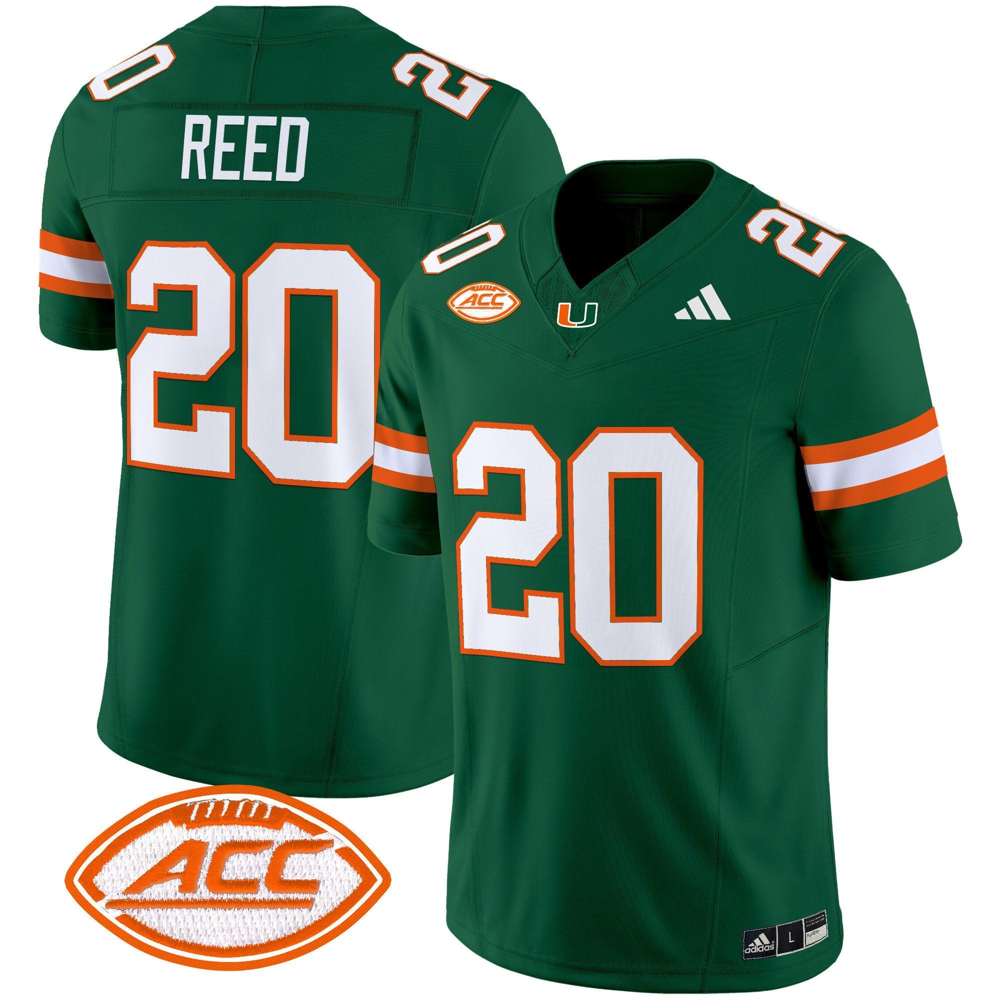 Ed Reed Jersey #20 Miami Hurricanes 2025 Vapor Limited Stitched Green