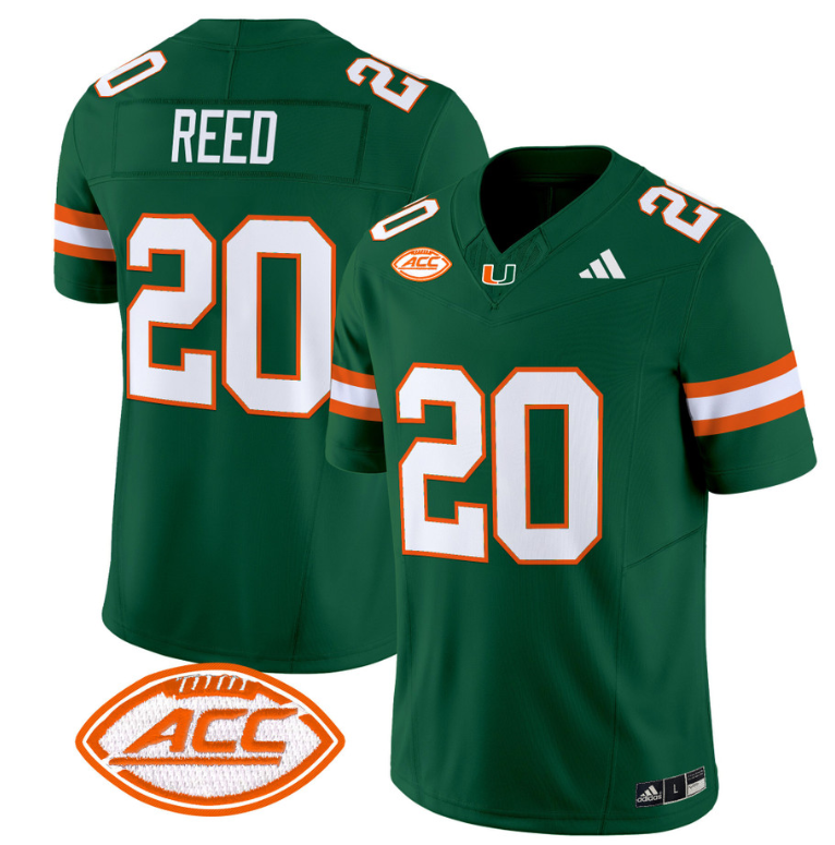 Ed Reed Jersey #20 Miami Hurricanes Vapor Football Stitched Green