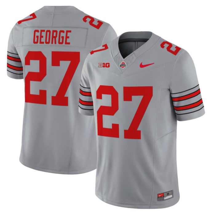 Eddie George Jersey #27 Ohio State Heritage Stripe 2025-26 Stitched Gray