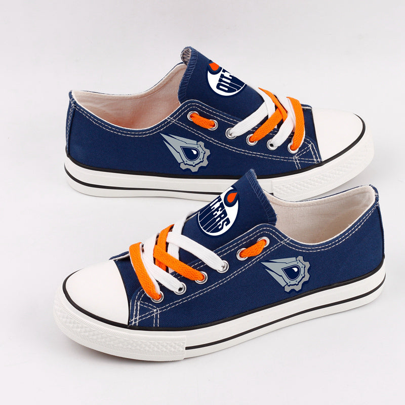 Edmonton Oilers Top Canvas Sport Sneakers Shoes For Men Women Fans