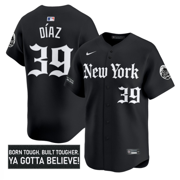 Edwin Díaz Jersey #39 New York Mets Gothic Borough Edition Stitched Black