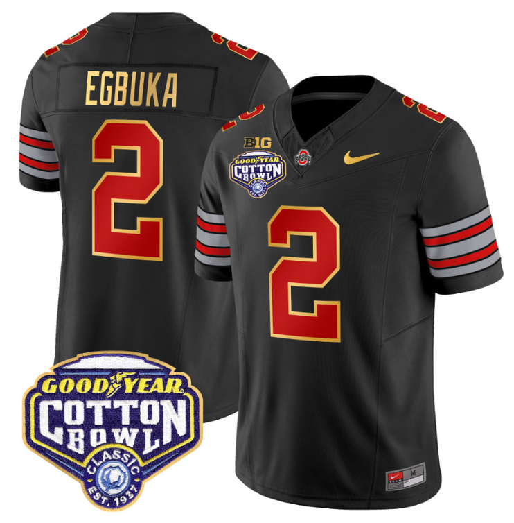 Emeka Egbuka Jersey #2 Ohio State 'Heritage Stripe' Cotton Bowl Black