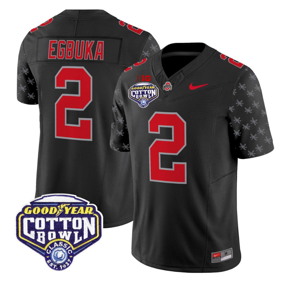 Emeka Egbuka Jersey #2 Ohio State 2025 Cotton Bowl Patch Stitched