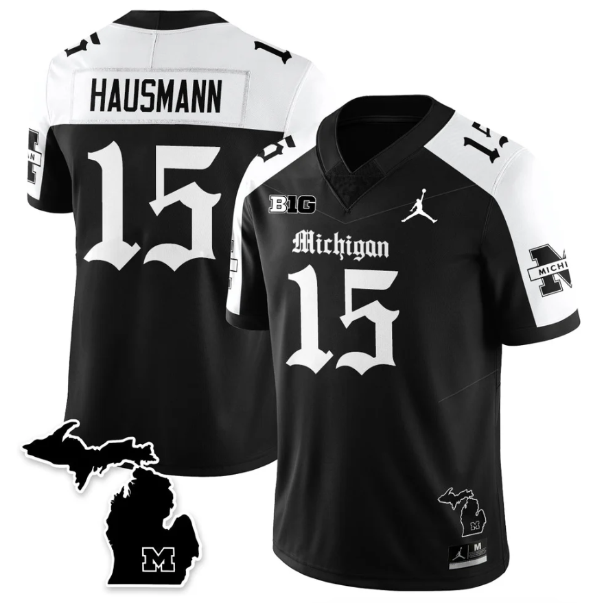 Ernest Hausmann Jersey #15 Michigan Wolverines Gothic Vapor Stitched