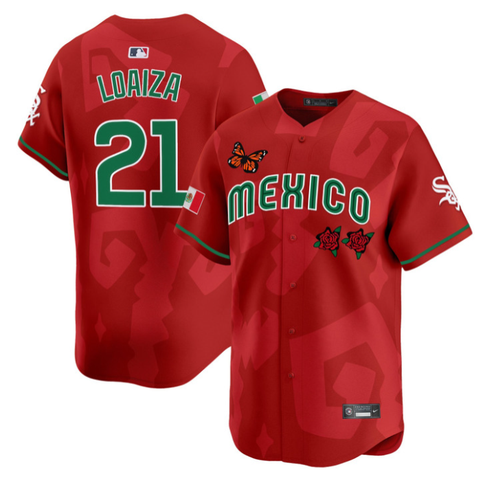 Esteban Loaiza Jersey #21 Mexican Heritage 2025 Sentrock Vapor Limited Stitched Red