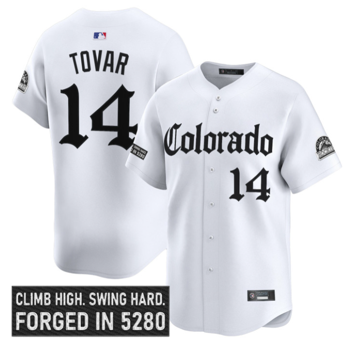 Ezequiel Tovar Jersey #14 Colorado Rockies Gothic Mile High Shadows White