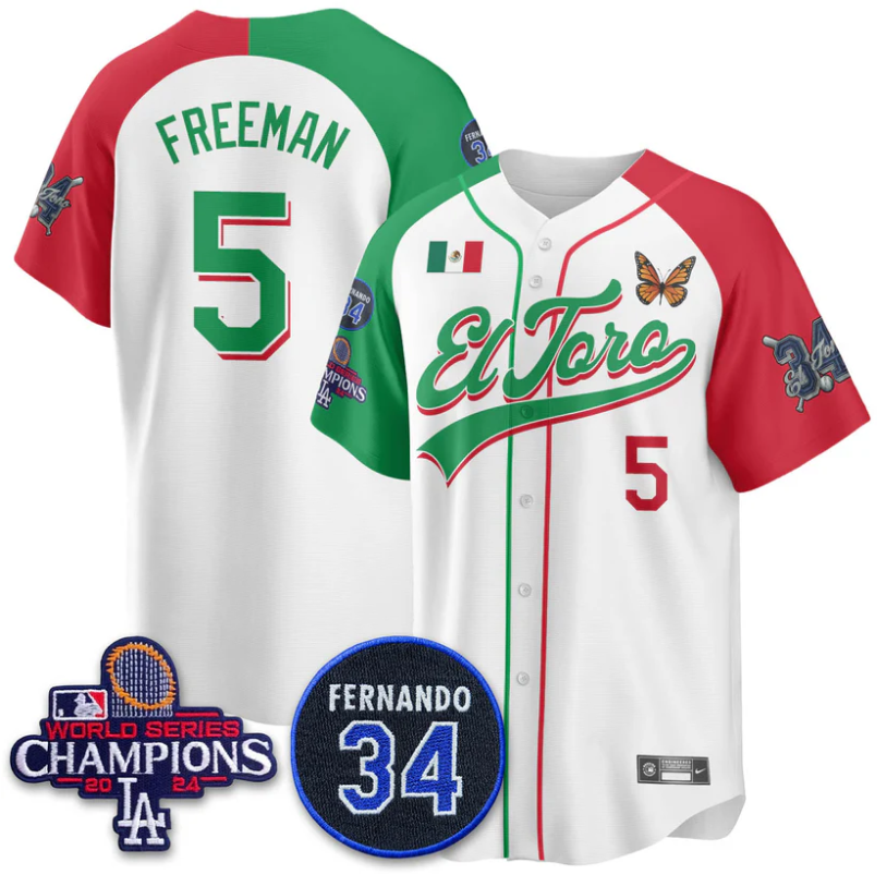 Freddie Freeman Jersey #5 Dodgers Mexican El Toro For 34 Stitched Alternate
