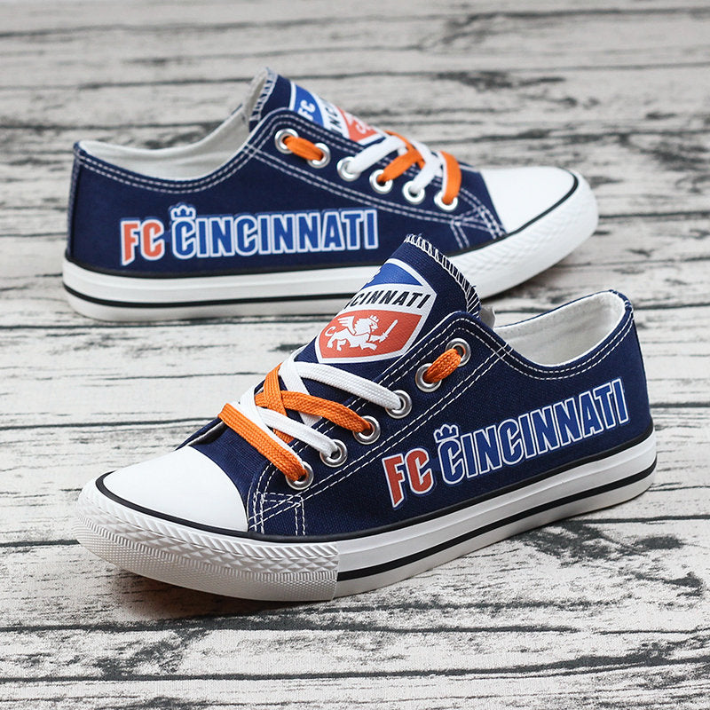 FC Cincinnati Low Top Canvas Sport Sneakers Shoes For Men Women Fans