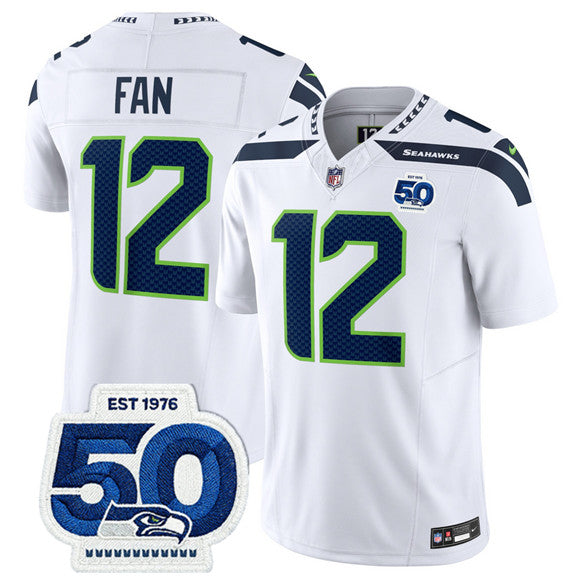 Fan Jersey #12 White 2025 F.U.S.E. Vapor Limited Football Stitched