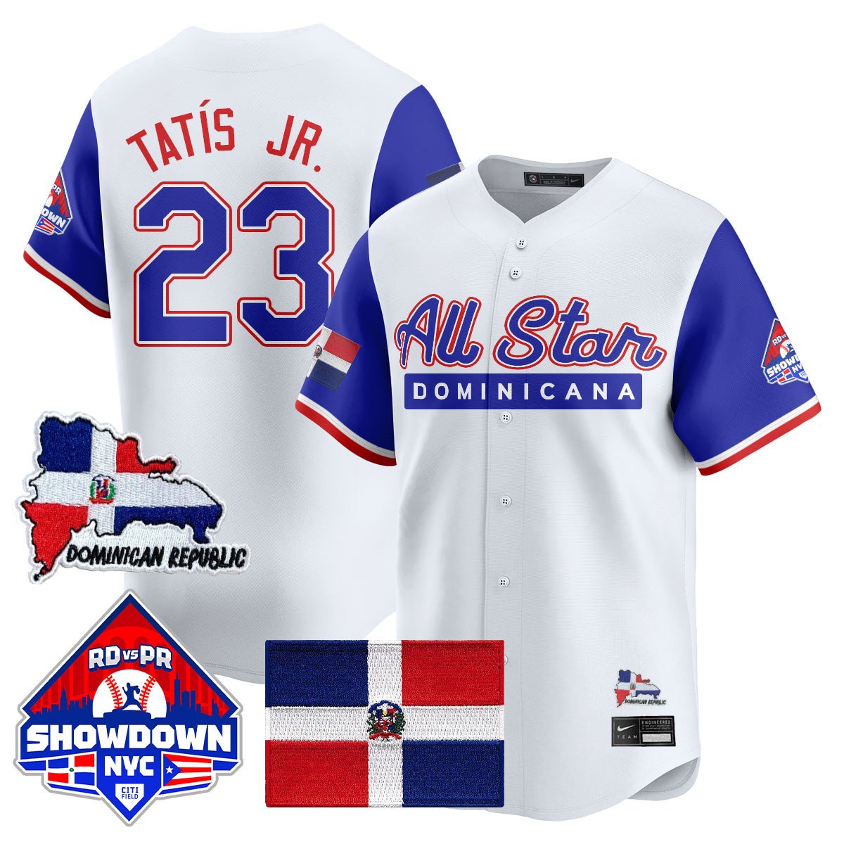 Fernando Tatís Jr Jersey #23 Dominican Republic MLB All-Star 2025 Blue Sleeves