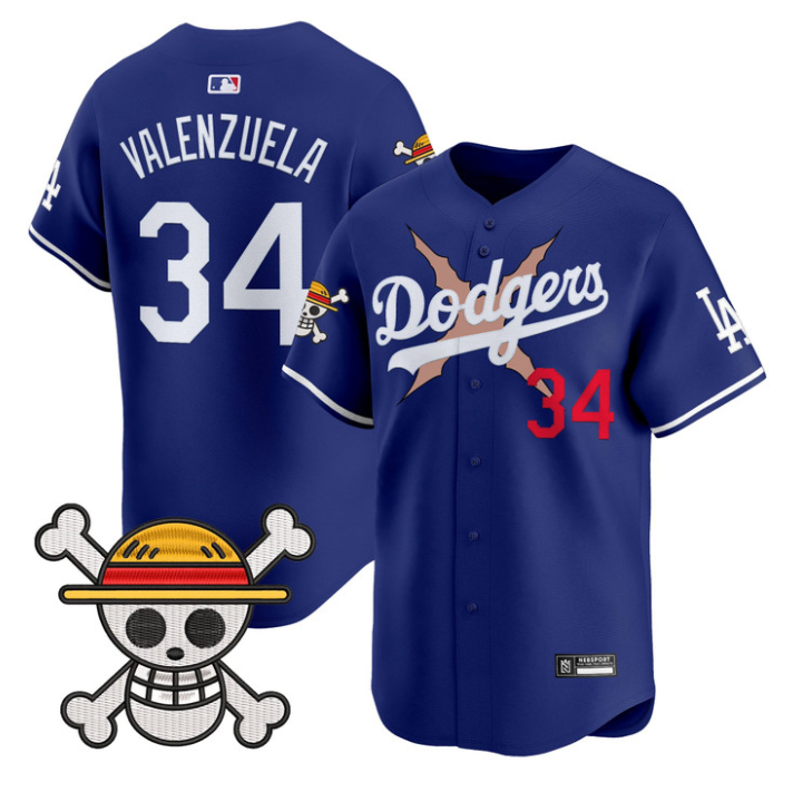 Fernando Valenzuela Jersey #34 Los Angeles Dodgers One Piece 2025 Stitched Royal