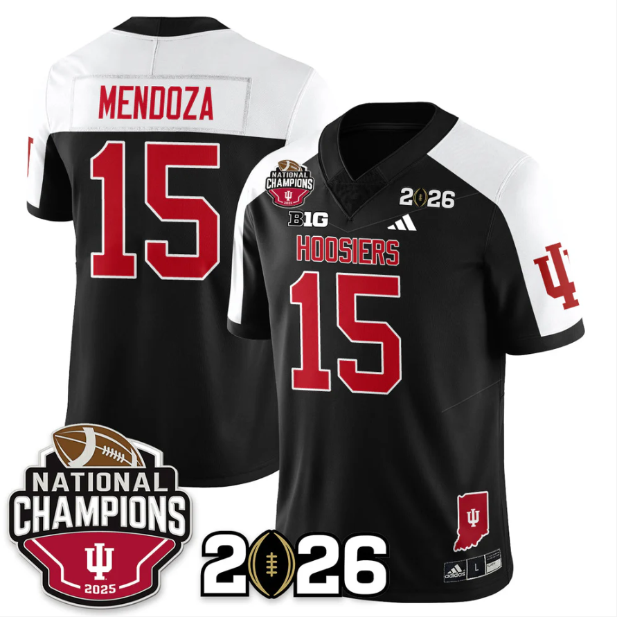 Fernando Mendoza Jersey #15 Indiana Hoosiers 2025 National Champions V3 Stitched