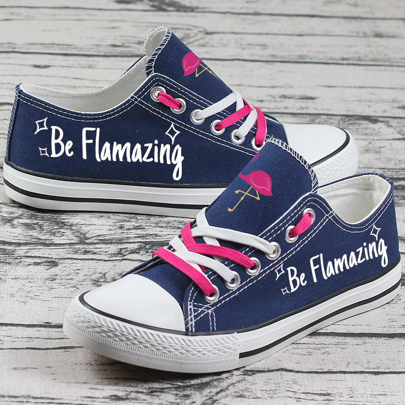 Flamingo Canvas Sneakers Shoes For Men Women Fans