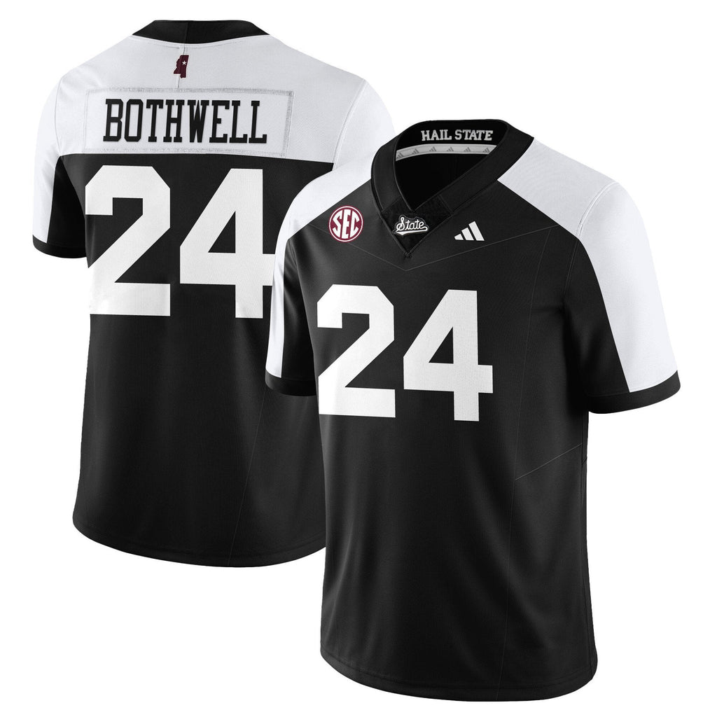 Fluff Bothwell Jersey #24 Mississippi State Football Darkness 2025 Stitched Black