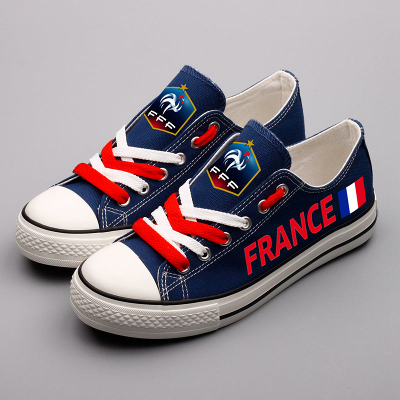 France Low Top Canvas Sport Sneakers Shoes For Men Women Fans