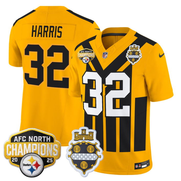 Franco Harris Jersey #32 AFC North Division Champions 2025 Stitched 1933 Throwback