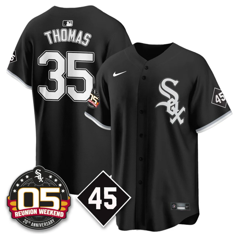 Frank Thomas Jersey #35 Chicago White Sox 2025 Reunion Weekend Black