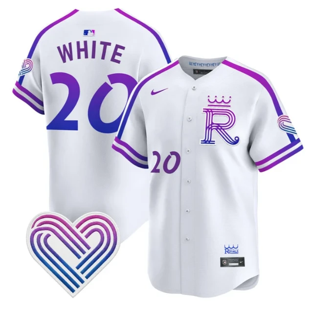 Frank White Jersey #20 Kansas City Royals 2026 City Connect Premier Stitched