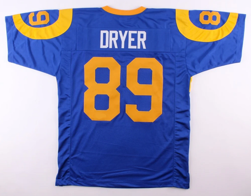 Fred Dryer Jersey Los Angeles Rams Custom Throwback Football Blue