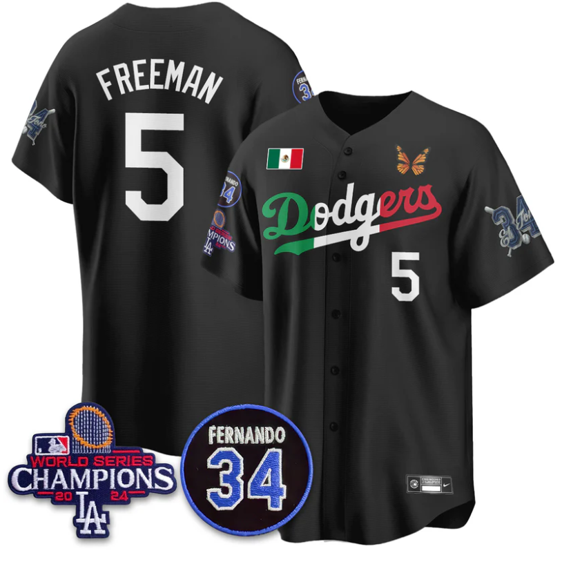 Freddie Freeman Jersey #5 Los Angeles Dodgers Mexican For 34 Stitched Black