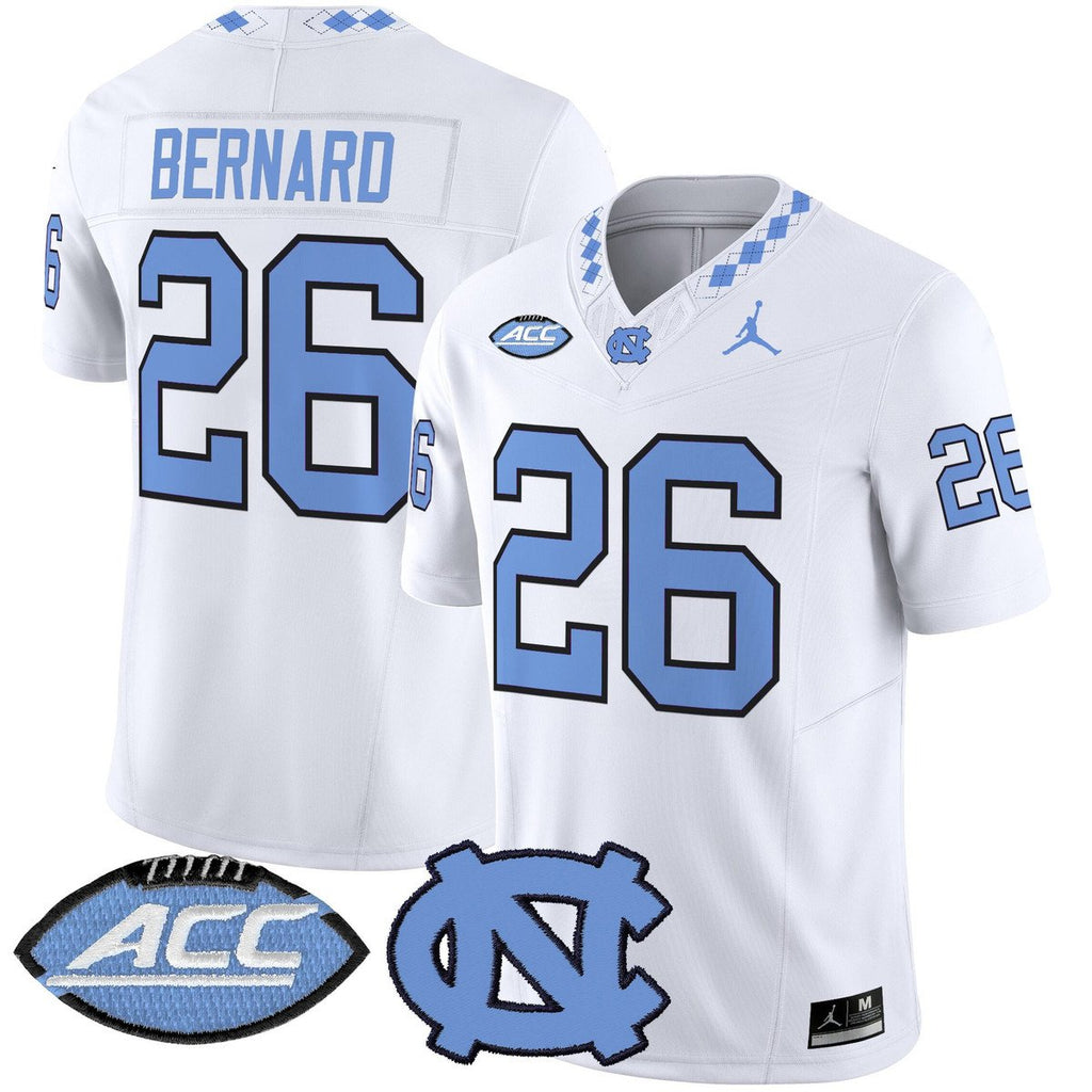Giovani Bernard Jersey #26 North Carolina Tar Heels 2025 Stitched White