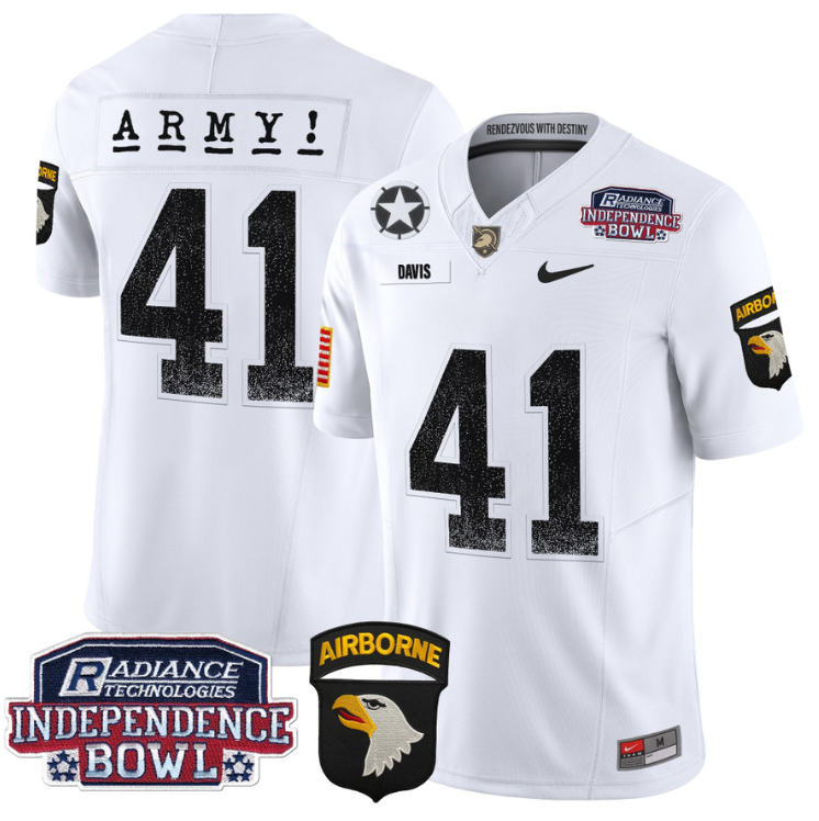 Glenn Davis Jersey #41 Army Black Knights Independence Bowl Patch White