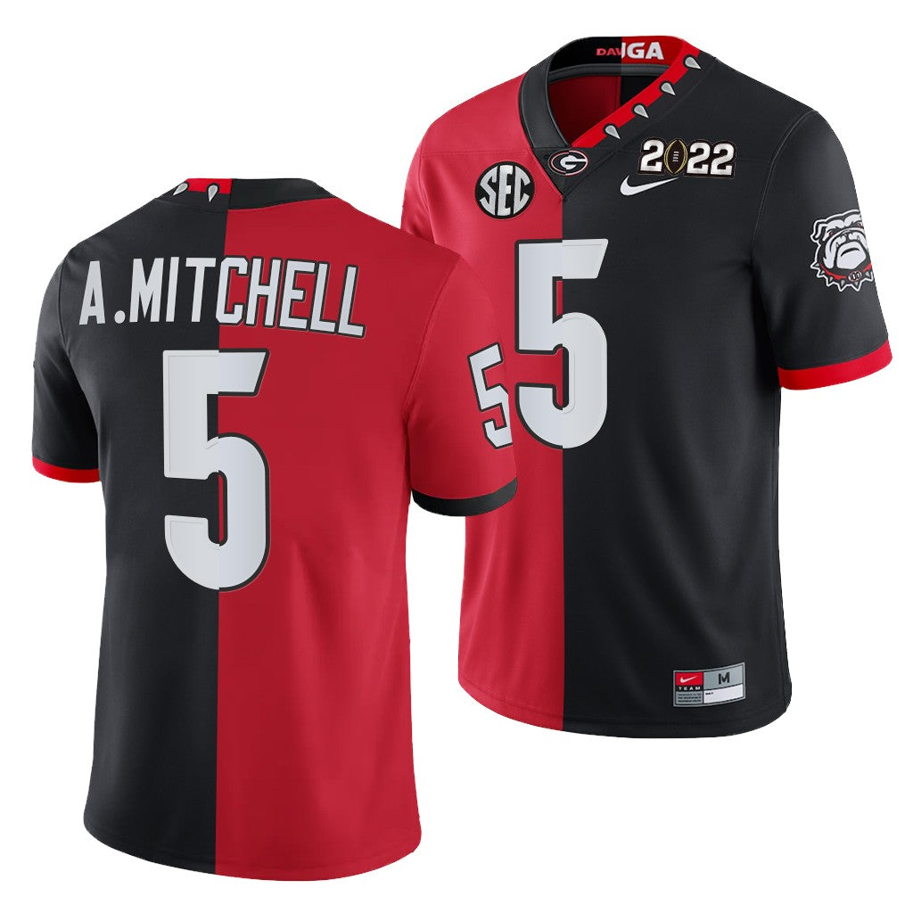 Georgia Bulldogs #5 Adonai Mitchell Split Edition Jersey Red Black College Football