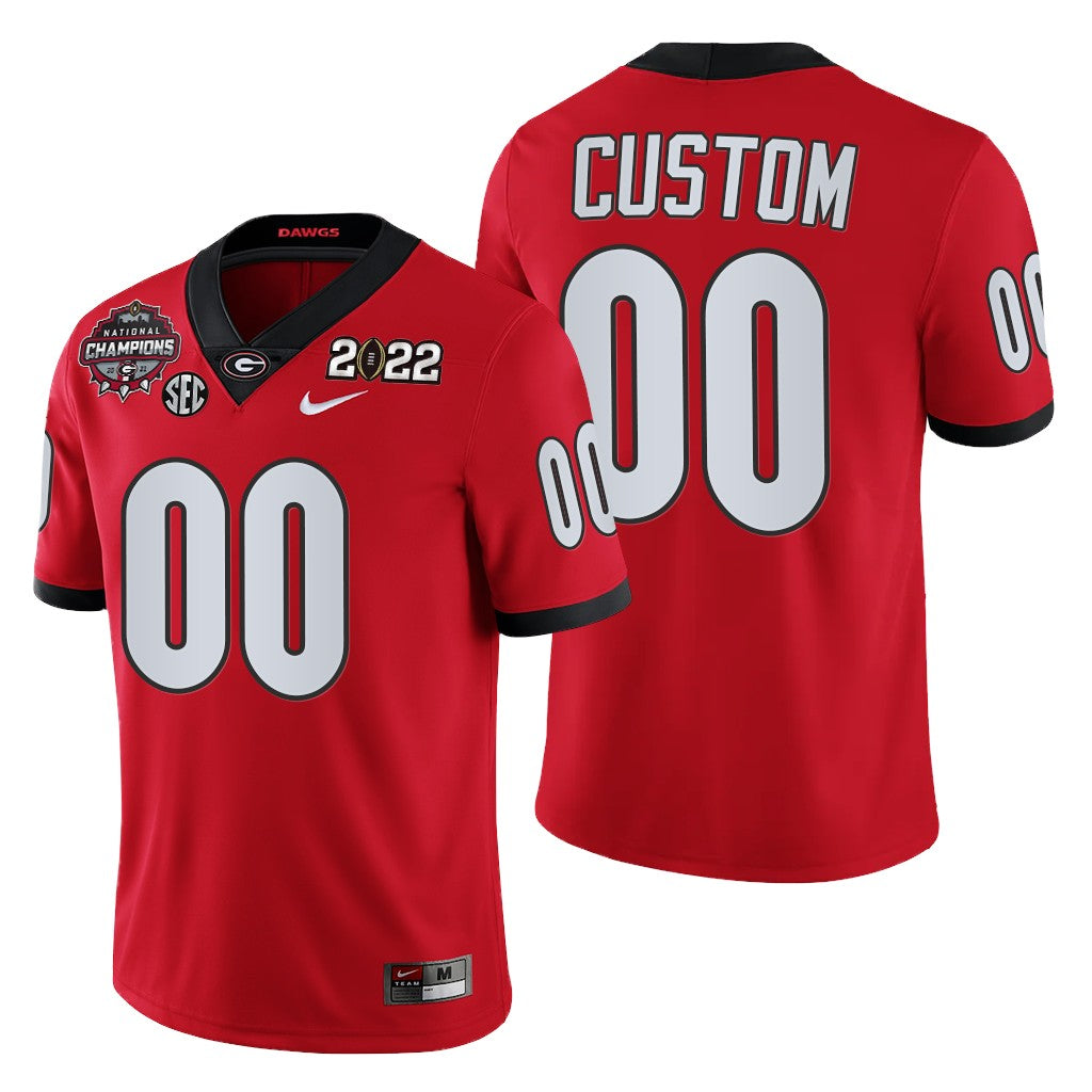 Georgia Bulldogs Custom 2021-22 CFP National Champions Jersey Red