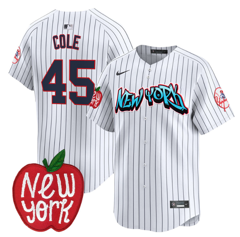 Gerrit Cole Jersey #45 New York Yankees Apple Patch Vapor Premier Limited Stitched Pinstripe