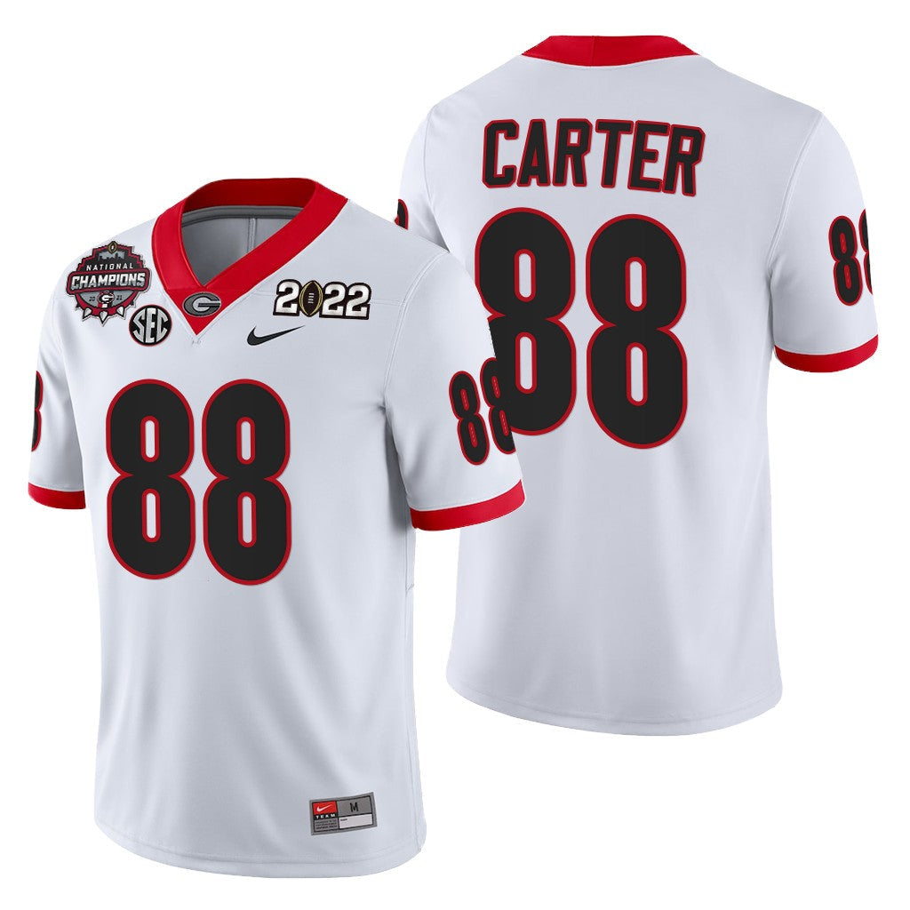 Georgia Bulldogs #88 Jalen Carter 2021-22 CFP National Champions White Jersey