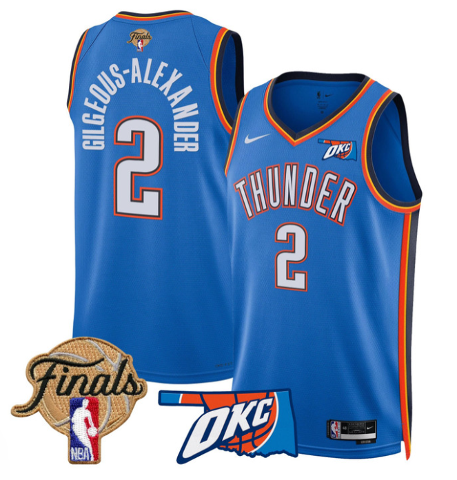 Gilgeous-Alexander Jersey # 2 Oklahoma City Thunder 2025 Finals Swingman Stitched Icon