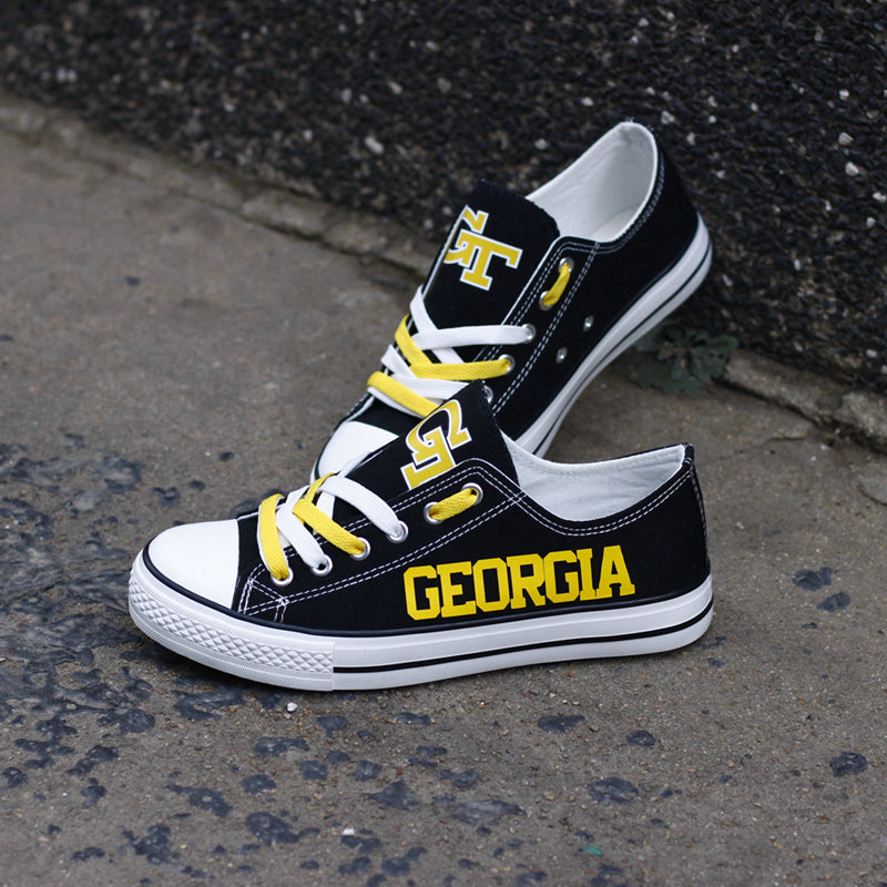 Georgia Tech Yellow Jackets Limited Print NCAA College Students Low Top Canvas Shoes Sport Sneakers
