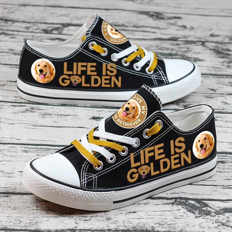 GOLDEN RETRIEVER Canvas Sneakers Shoes For Men Women Fans