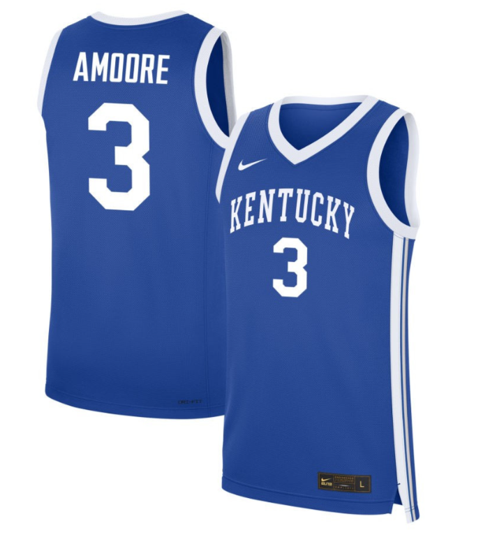 Georgia Amoore Jersey #3 Kentucky Wildcats NIL Basketball Royal