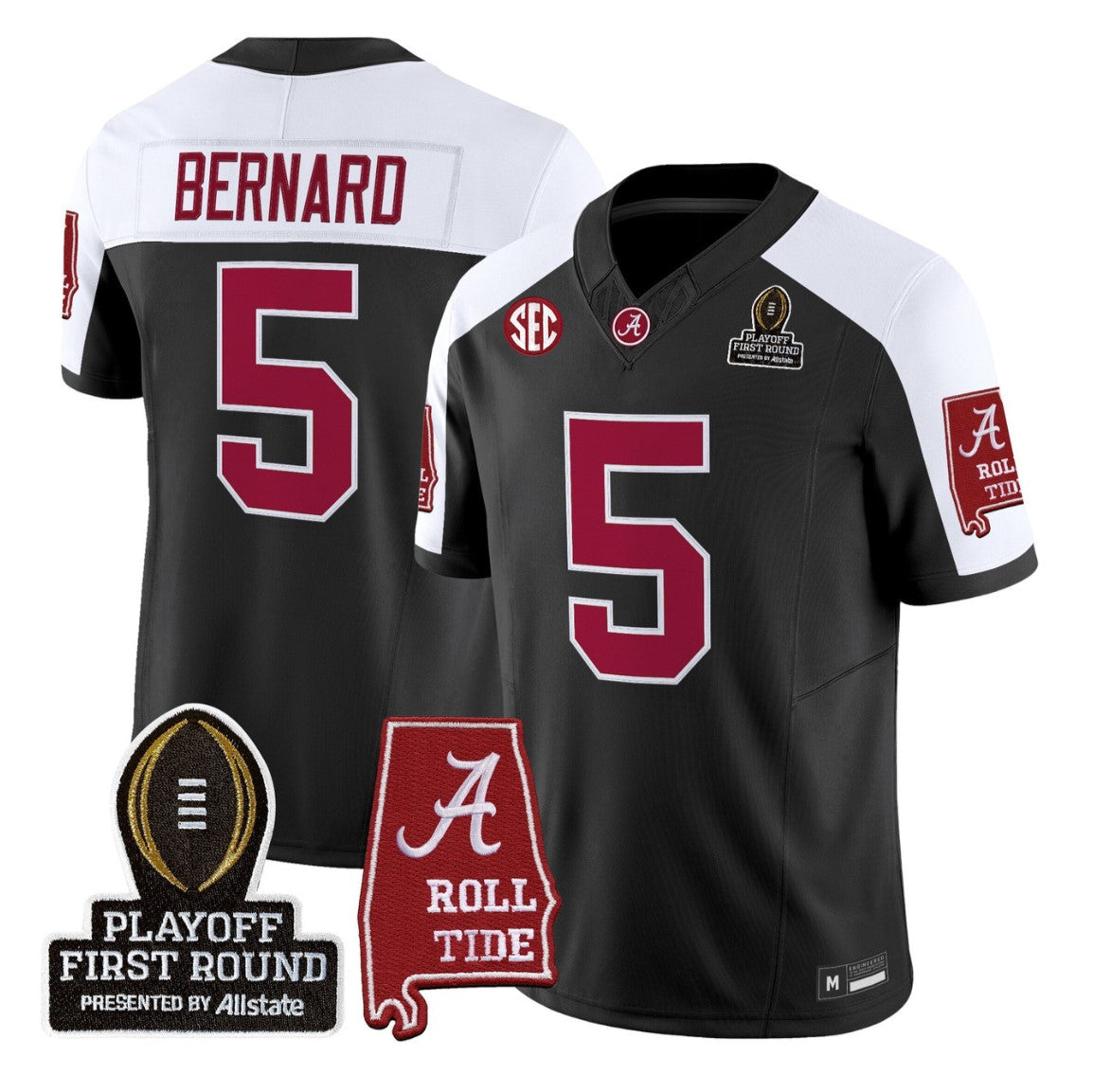 Germie Bernard Jersey #5 Alabama Crimson 2025 Playoff First Round Stitched
