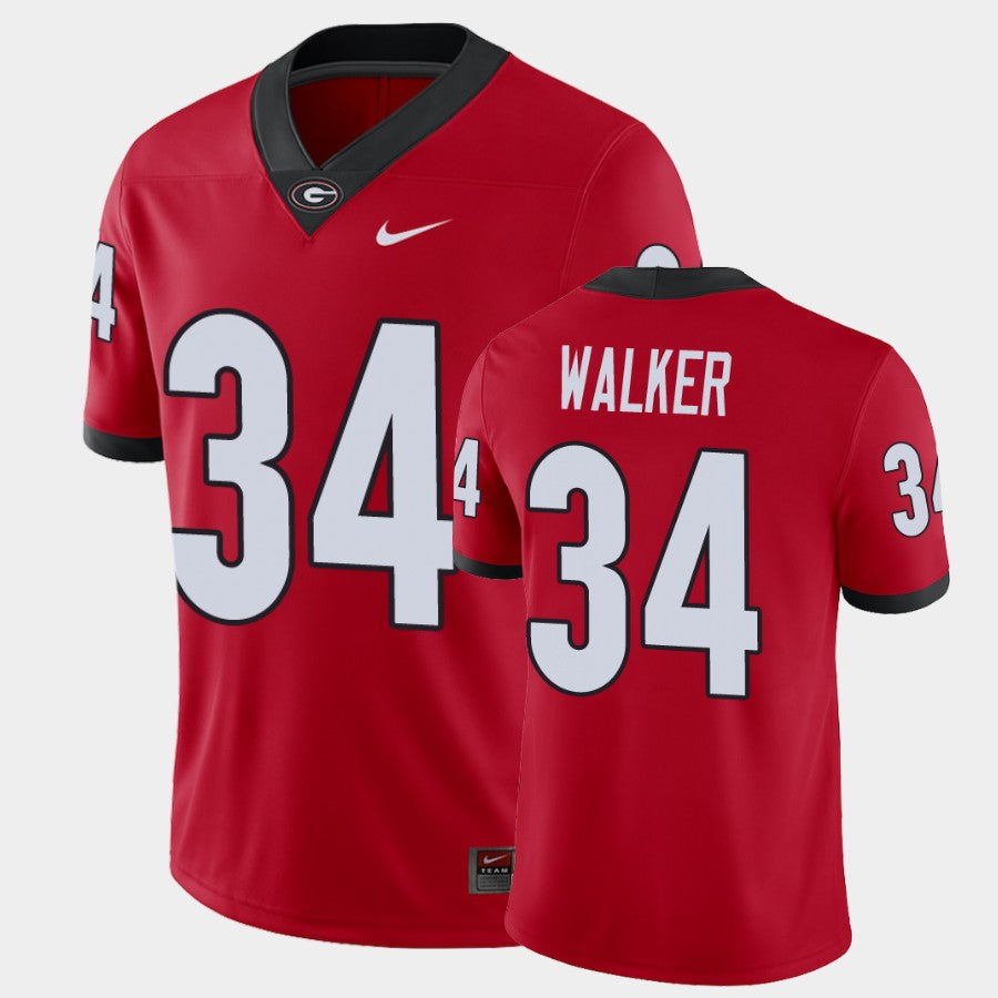 Georgia Bulldogs #34 Herchel Walker Red College Football Alumni Player Jersey