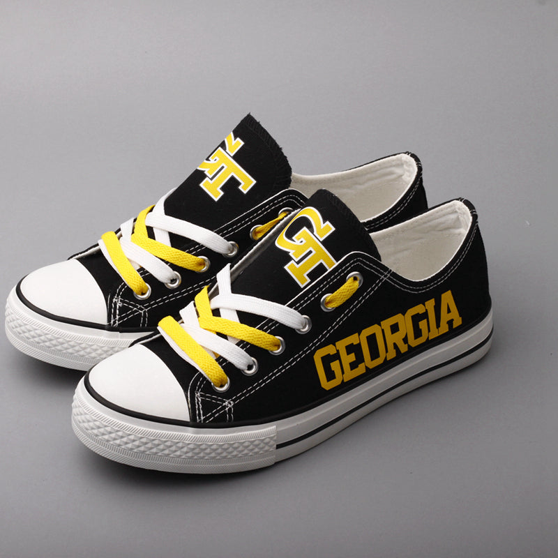 Georgia Tech Yellow Jackets Limited Print NCAA College Students Low Top Canvas Shoes Sport Sneakers