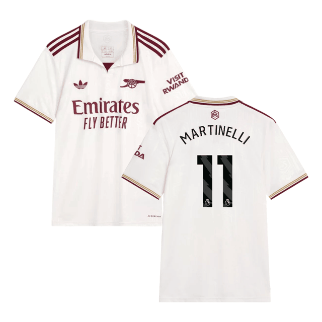 Gabriel Martinelli #11 Arsenal 2025-26 Third Jersey – Cream