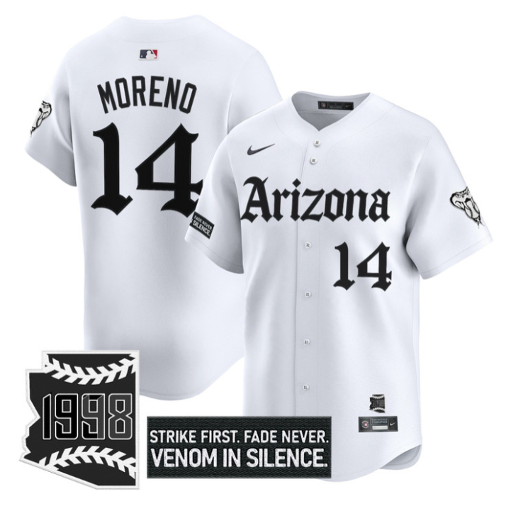 Gabriel Moreno Jersey #14 Arizona Diamondbacks Gothic Desert Fang Edition White