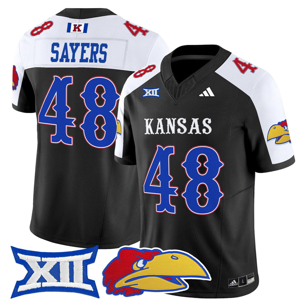 Gale Sayers Jersey #48 Kansas Jayhawks 2025 Vapor Limited Stitched Black Alter