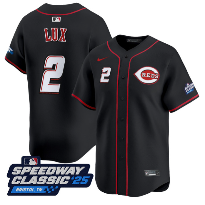 Gavin Lux Jersey #2 Cincinnati Reds Speedway Classic Limited Stitched Black
