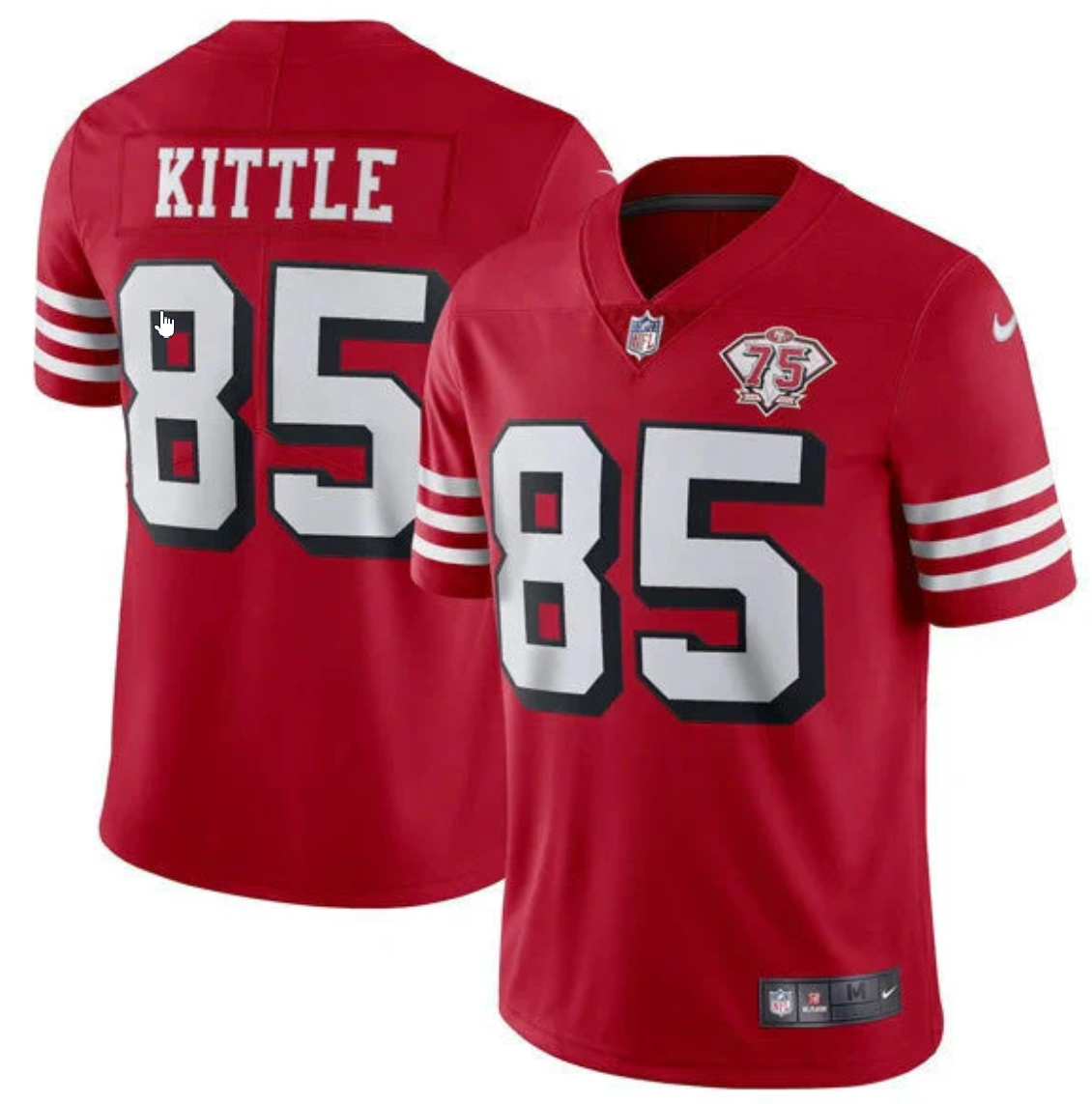 George Kittle Jersey #85 SF 75Th Anniversary Throwback Scarlet Stitched
