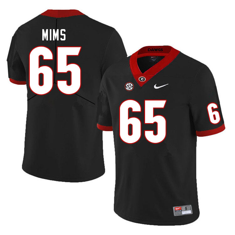 Georgia Bulldogs Amarius Mims Jersey #65 College Football Game Black Alternative
