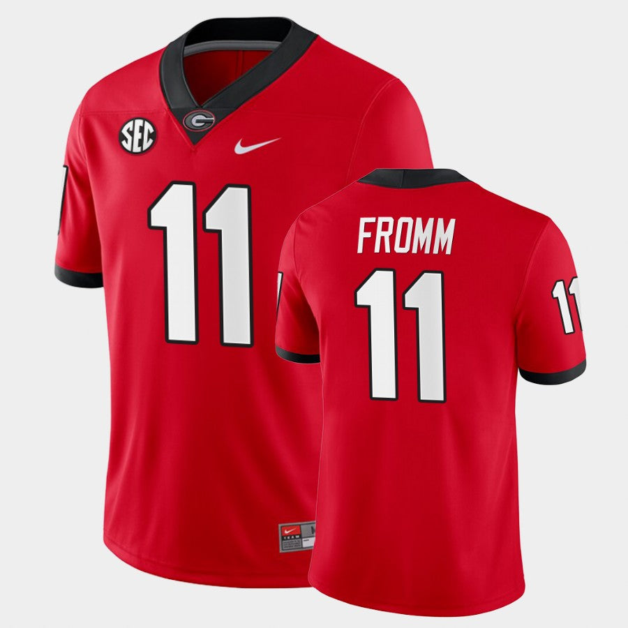 Georgia Bulldogs #11 Jake Fromm Red College Football Home Game Jersey