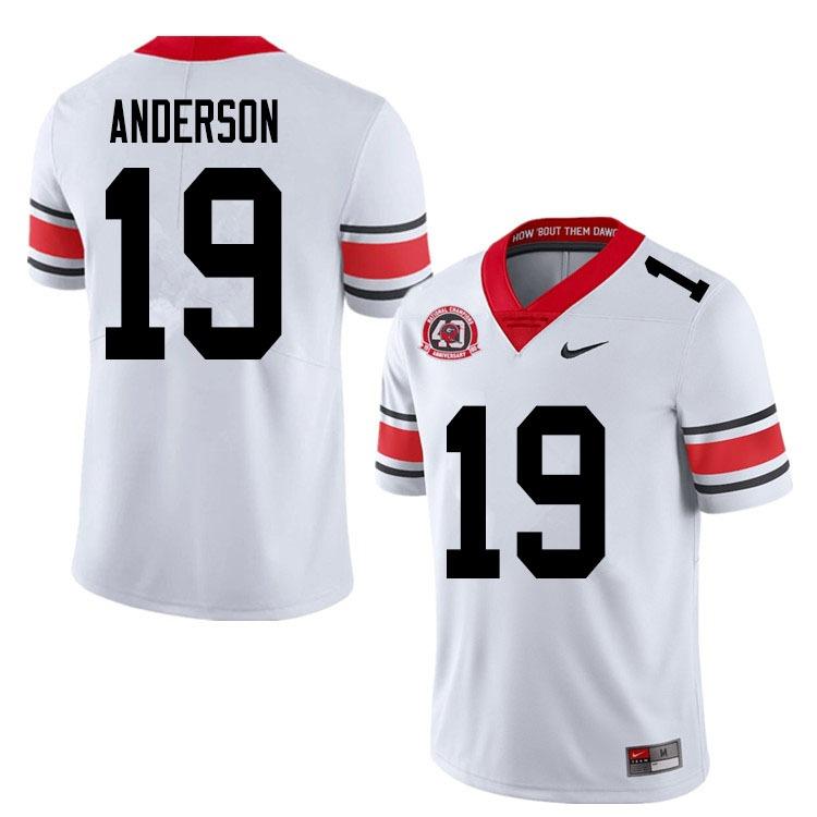 Georgia Bulldogs #19 Adam Anderson Game College Football Jersey White